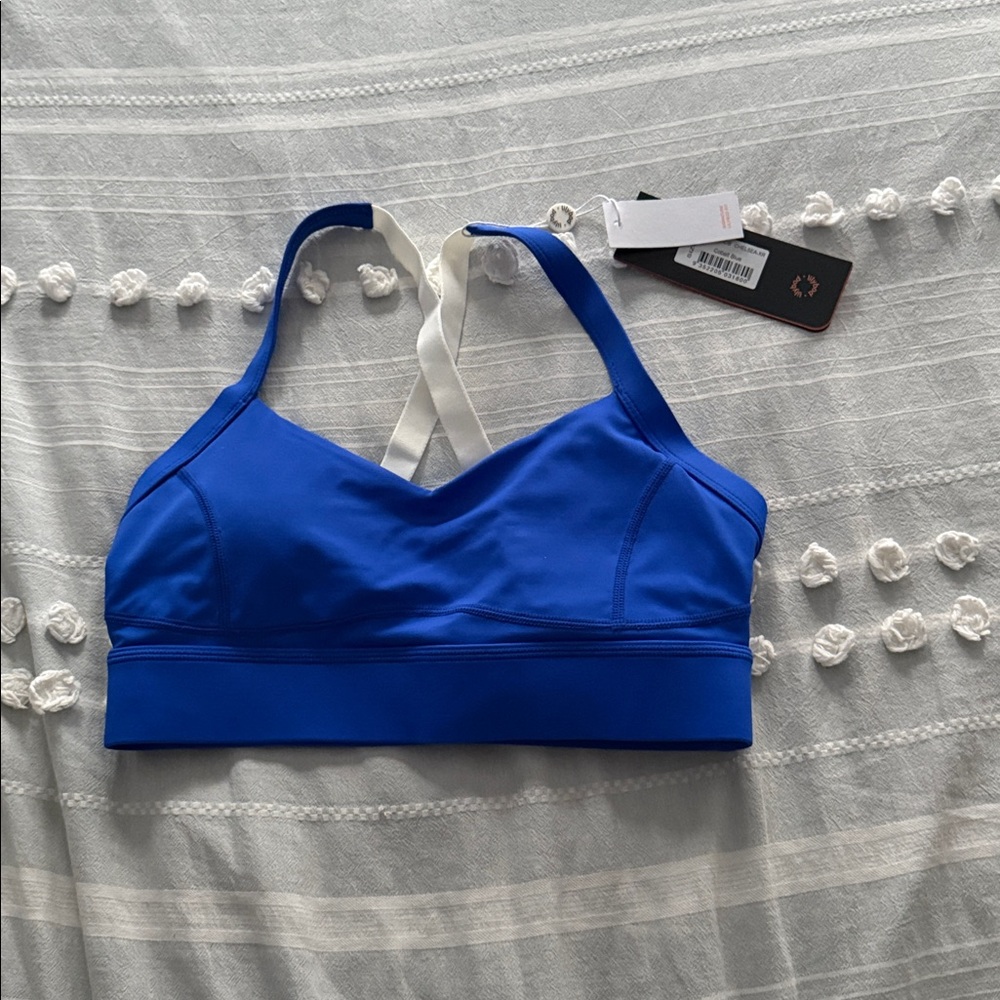 Lilybod Blue and White Sports Bra